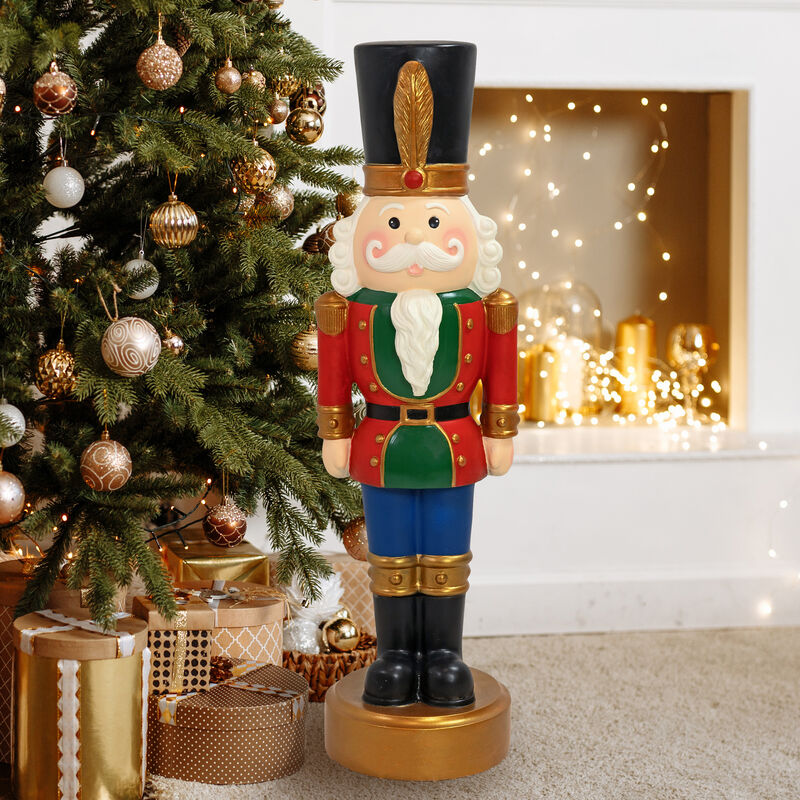 Sunnydaze Tommy the 3ft Toy Soldier Nutcracker Statue, Christmas Decoration image number 1