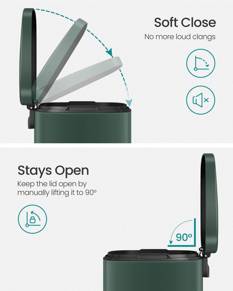 8 Gallon Step-On Trash Can &ndash; Waste Bin with Inner Bucket, Ideal for Kitchen, Pantry, or Breakroom