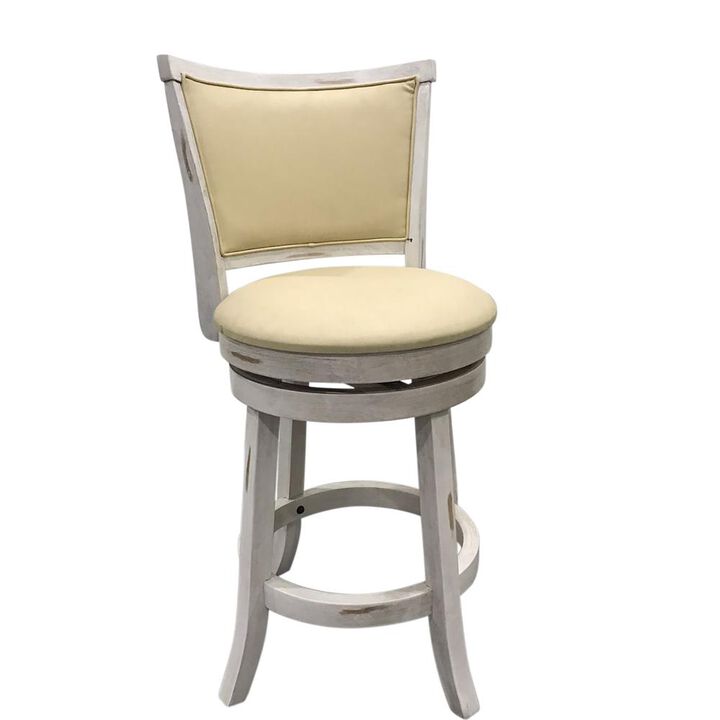 Carolina Living Beckett Upholstered Swivel Seat Barstool - Set of 2 - Sand - Cream Upholstery
