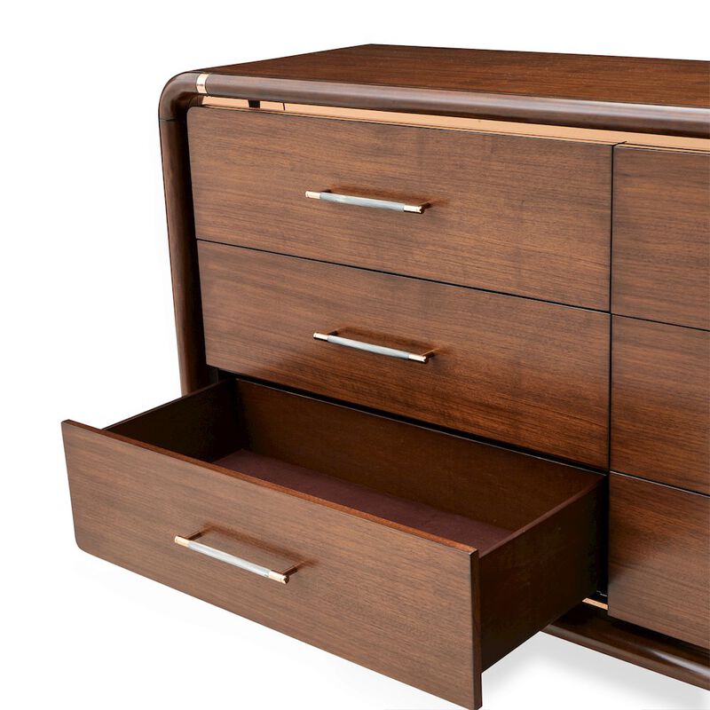 Michael Amini Mason Park Dresser with Mirror - Umber