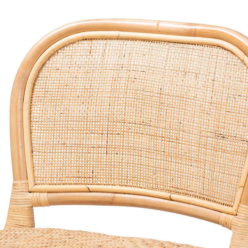 Baxton Studio Adrena Modern Bohemian Natural Rattan Counter Stool