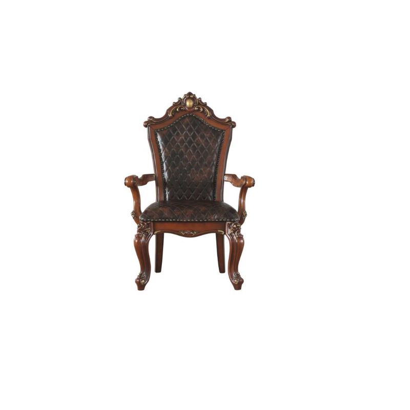 Arm Chair (Set-2), Cherry Oak & PU