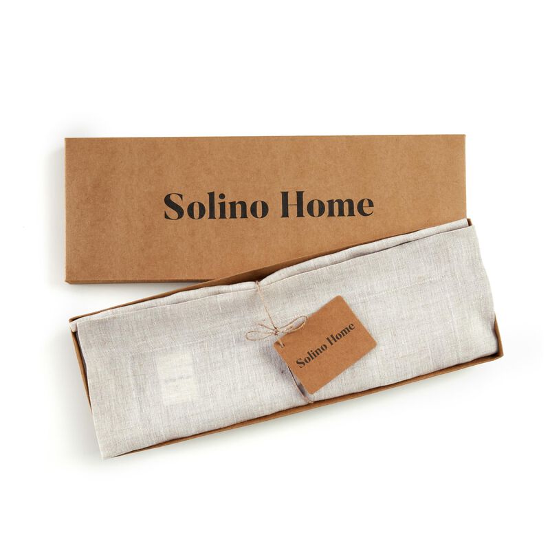 Solino Home 100% Pure Linen Placemats 14 x 19 Inch Set of 6 - Sonoma