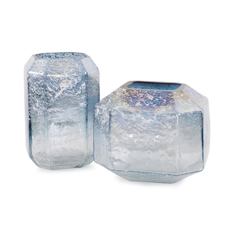 Howard Elliott Lonsdale Iridescent Low Glass Vase image number 6