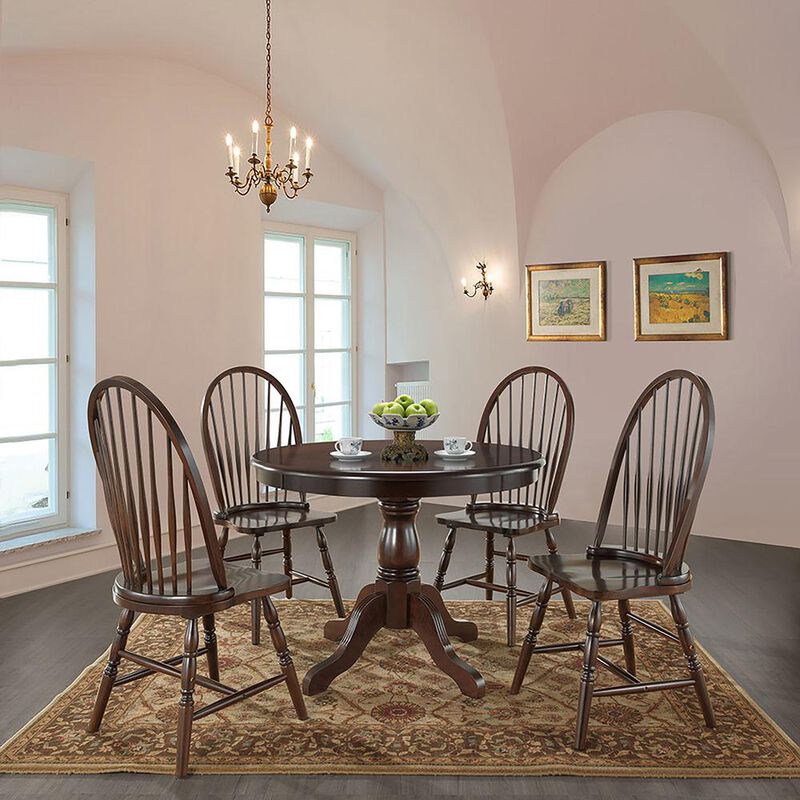 Carolina Living Fairview 42 Round Pedestal Dining Table - Espresso