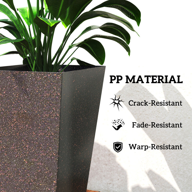 Hivvago 3-Pack 28" Tapered Planters with Marble Finish image number 5