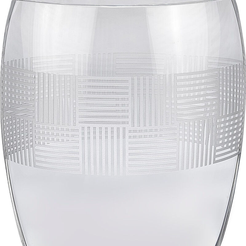 Geometric Design Oval Crystal Table Vase &ndash; Decorative Vase for Living Room, Bedroom, or Office image number 3