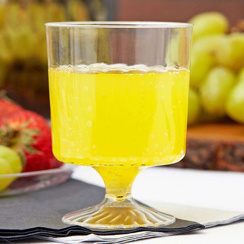 8 oz. Clear Plastic Pedestal Wine Glasses (240 Glasses) image number 7