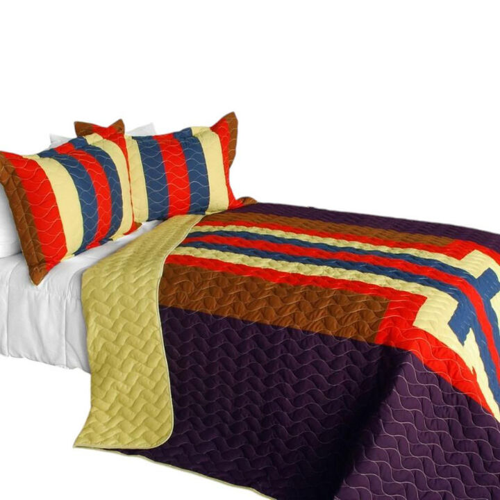 3-Piece Quilted Patchwork Quilt Set Lightweight Cozy Bedding