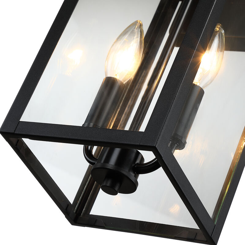 18.85 in. 2-Light Outdoor Wall Lantern with Clear Glass Shade image number 7