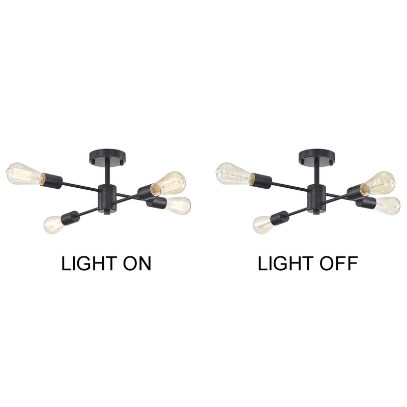 Luisa 4-light Sputnik Antique Black Finish Flush Mount image number 4