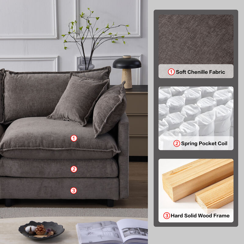 Vulwab 105" Modular Sectional Couch image number 5