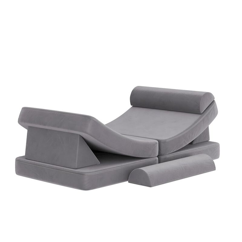 Flash Furniture 56" Modular Kids Play Couch with 6 Soft Foam Sectional Sofa Pieces image number 6