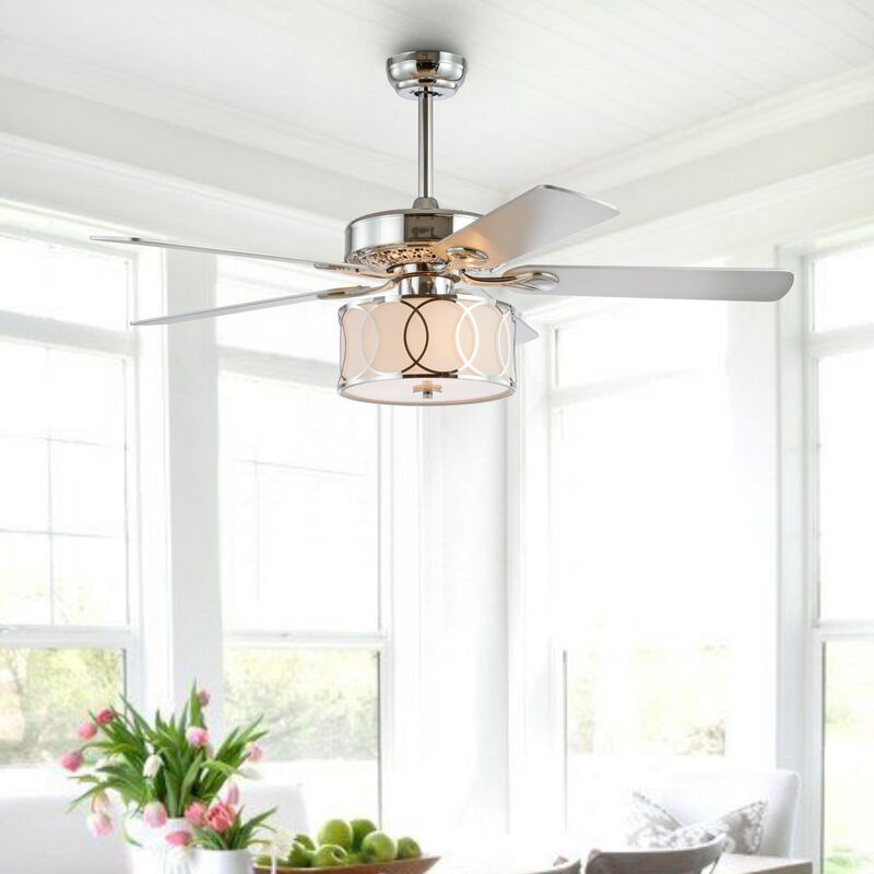 Circe Transitional Glam Drum Shade LED Ceiling Fan with Remote