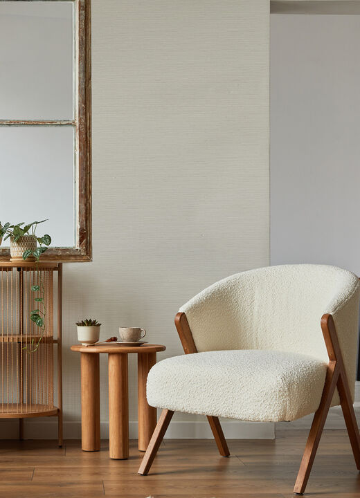 Rushmore Ivory Faux Grasscloth Wallpaper