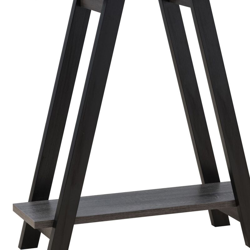 Baki 38 Inch Modern Wood Side Console Table, Corner Compartment, Black