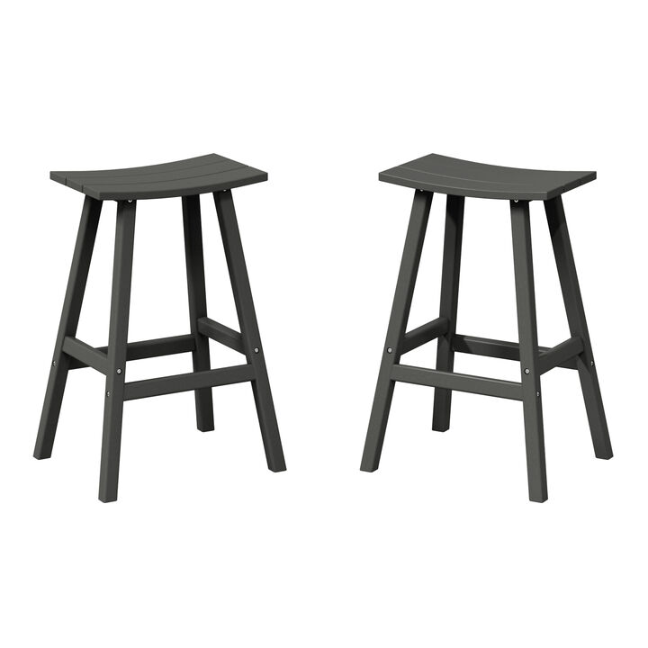 WestinTrends 2 piece set of 29" height Outdoor / Patio Saddle bar stools