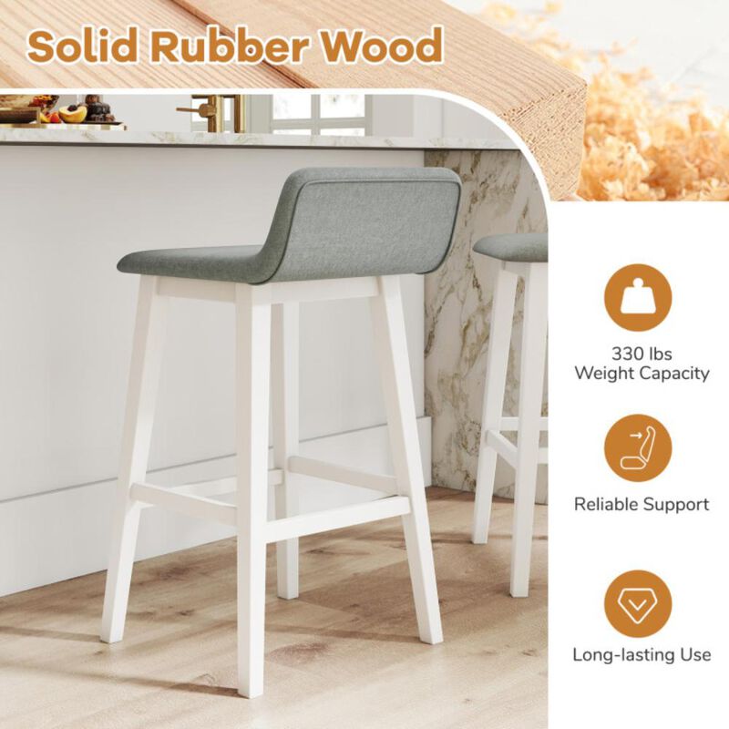 Hivvago 29 Inch Low-Back High-Top Chairs with Padded Seat and Rubber Wood Legs