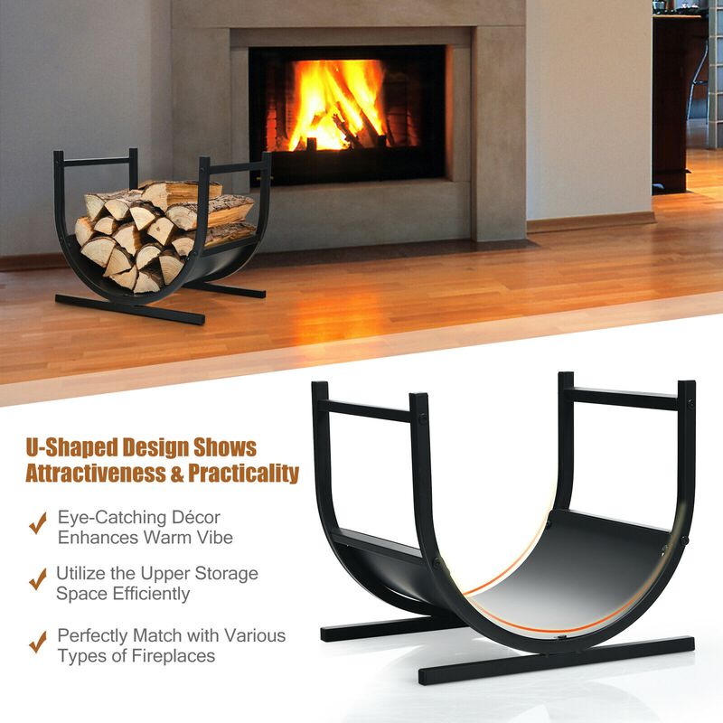 17 Inch U-Shaped Firewood Rack Steel image number 5