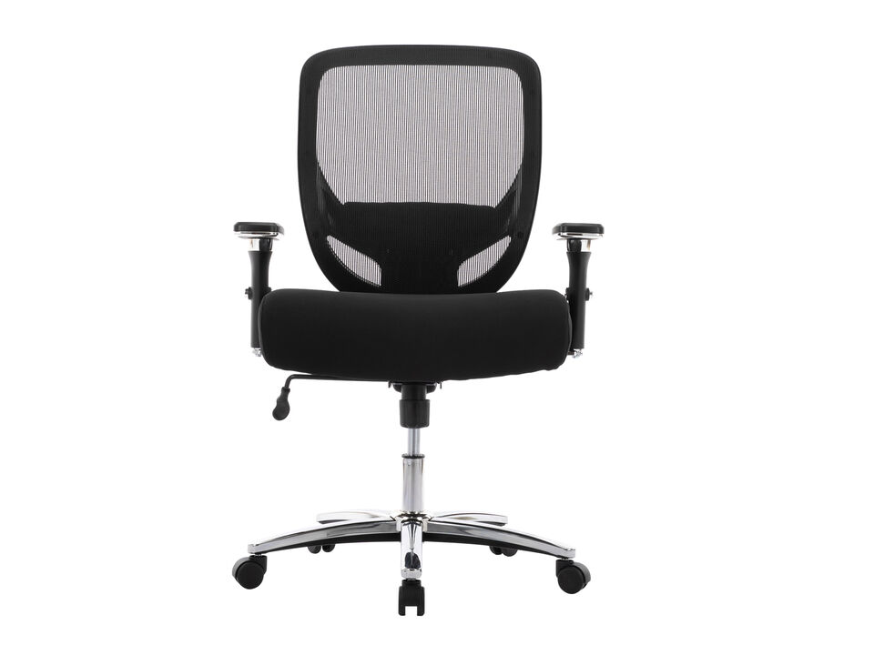 Ergonomic Mid-Back Mesh Office Chair, Computer Desk Chair With Wide Thick Seat, 4D Adjustable Arms