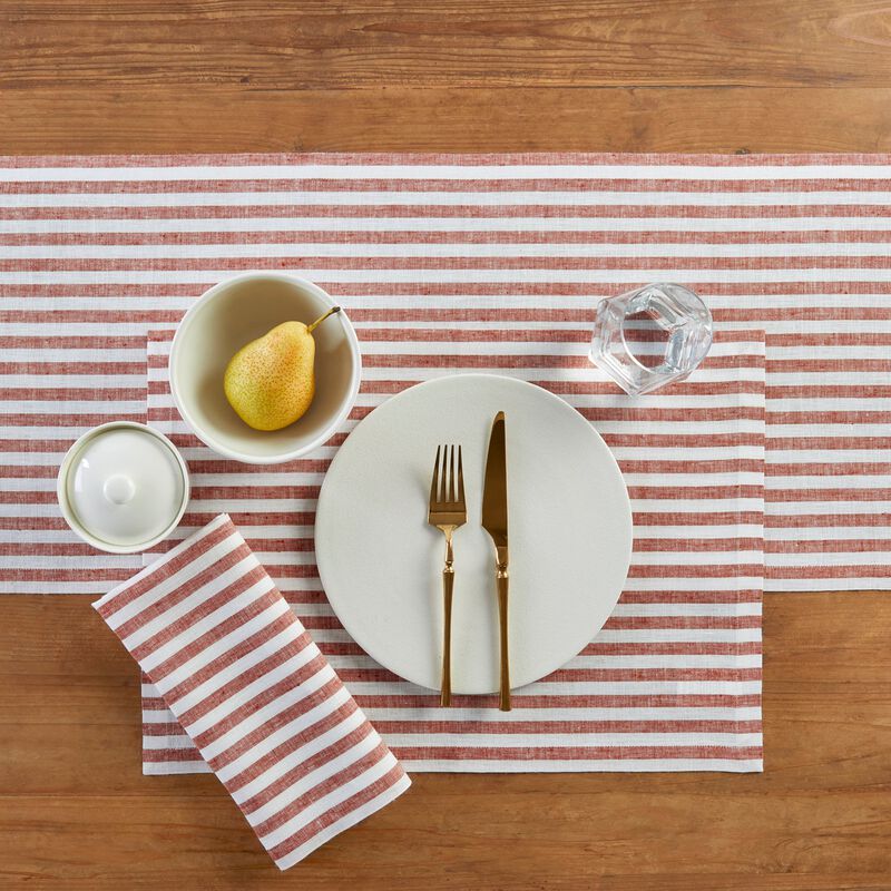 Solino Home 100% Pure Linen Table Runner - Amalfi Stripe