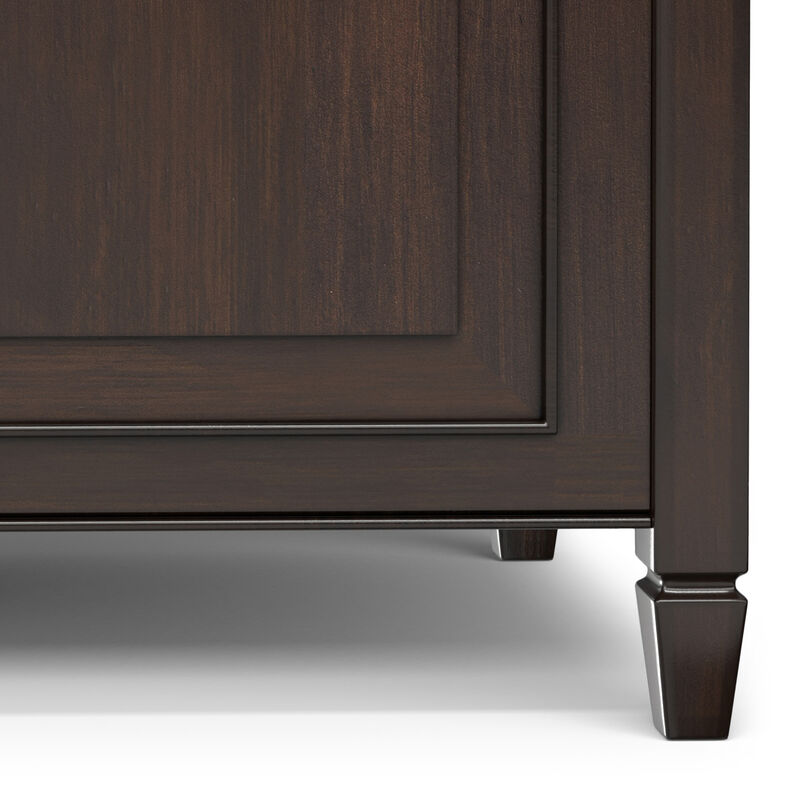 Connaught SOLID WOOD 36 inch Wide Traditional Small Storage Bench Trunk in Chestnut Brown