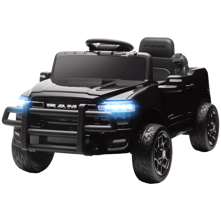 BreeBe 12V Kids Ride on Car, Licensed Dodge RAM 3500 Ride on Toys with Dual Motors, Remote Control