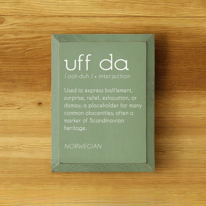 Uff Da Definition Wooden Wall Sign Scandinavian Farmhouse Decor