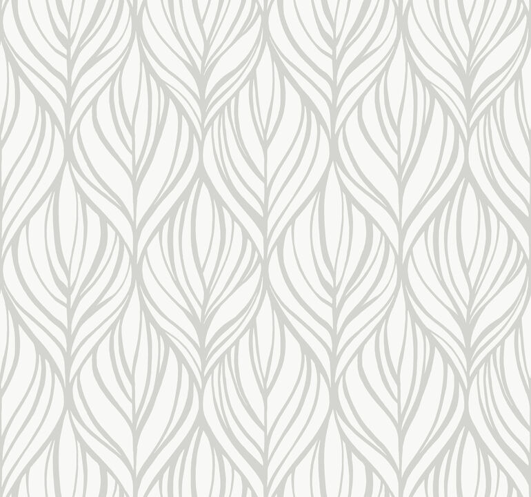 Palma White & Silver Wallpaper