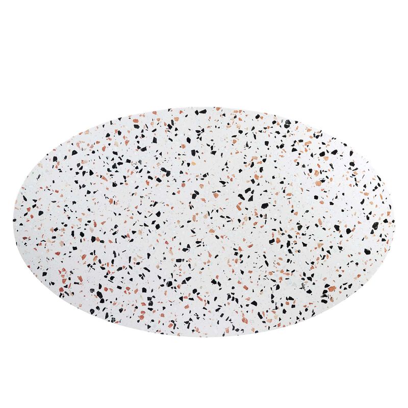 Modway - Tupelo 60" Oval Terrazzo Dining Table Gold White