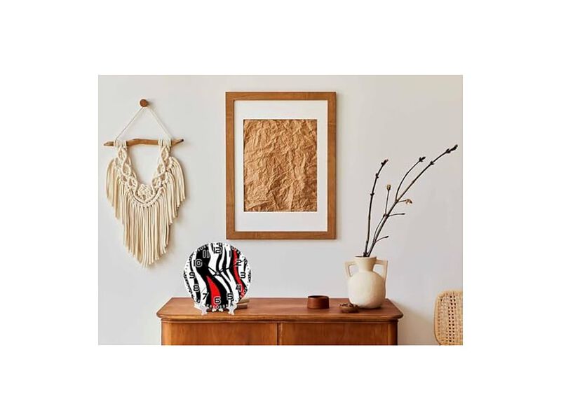 Zebra Animal Skin Tiger Stripes Black Wall Clock 10 Inch Silent Non Ticking image number 2