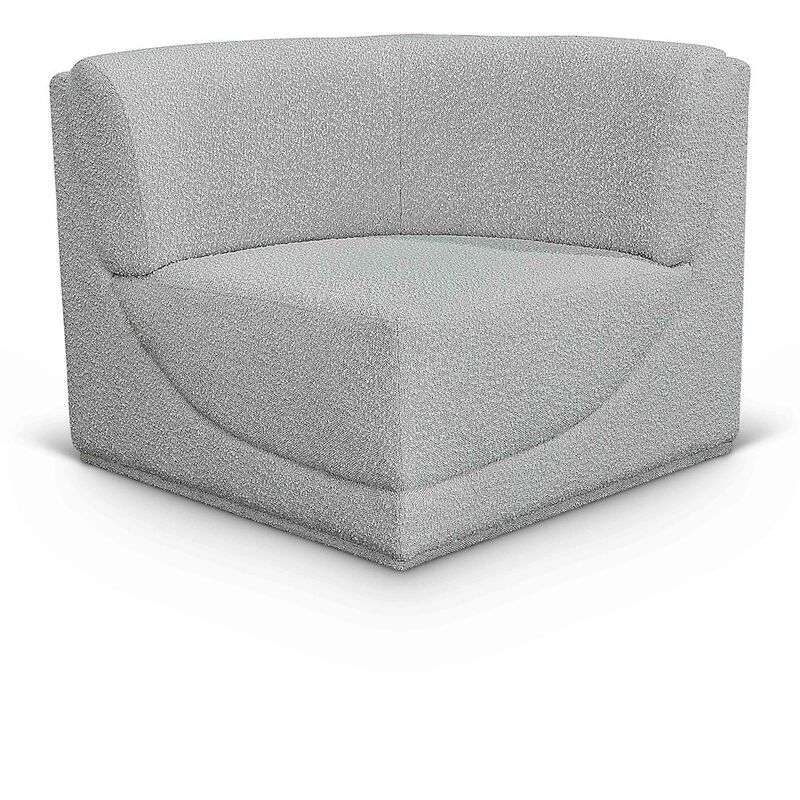 Meridian Furniture Ollie Grey Boucle Fabric Corner