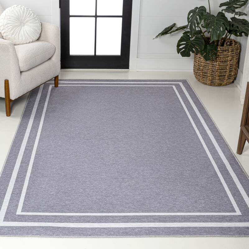 Sloane Classic 2-Stripe Border Washable Area Rug