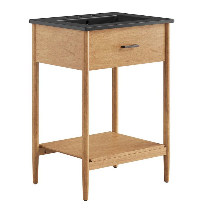 Modway EEI-6661-WAL-BLK Zaire 24" Bathroom Vanity, Walnut Black