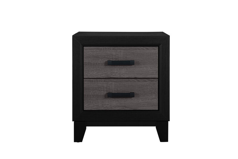 HomeRoots 22" Black And Gray Wood Two Drawer Nightstand