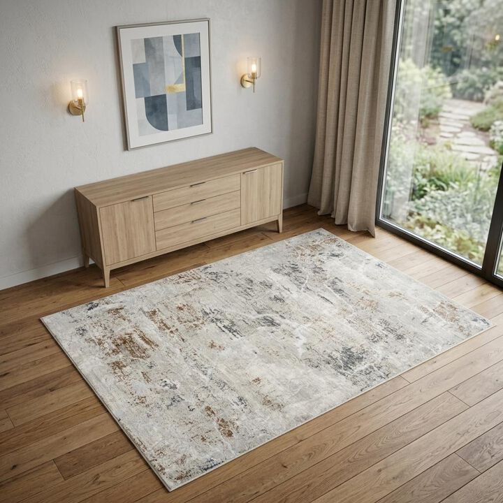 HomeRoots Abstract Non Skid Area Rug