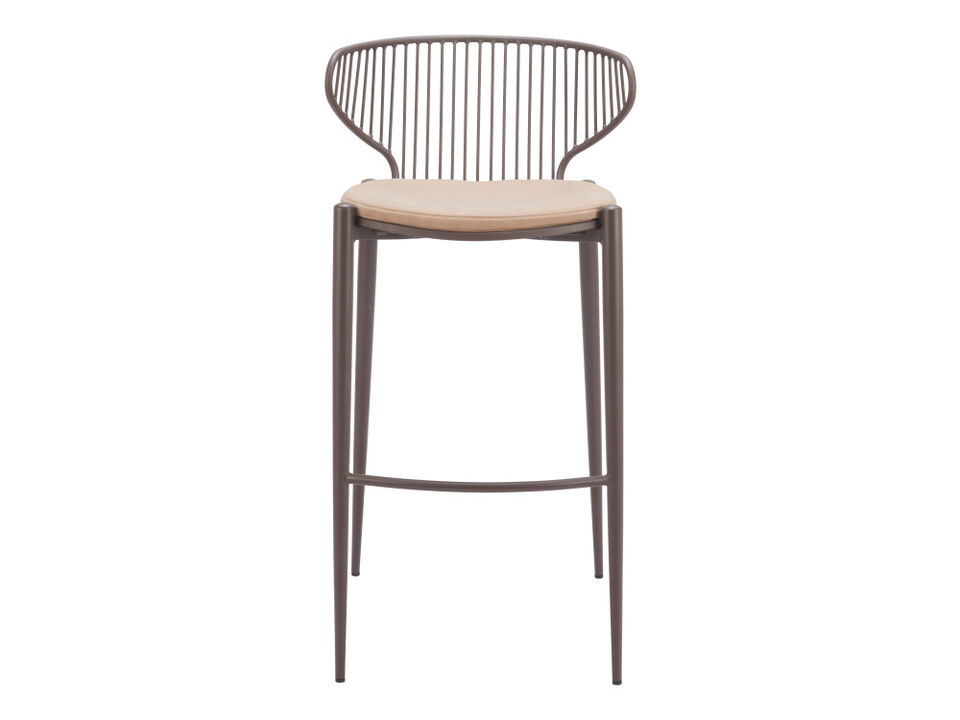 Silues Barstool (Set of 2) Taupe & Brown