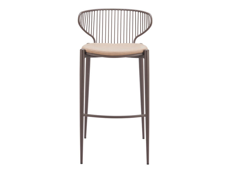 Silues Barstool (Set of 2) Taupe & Brown