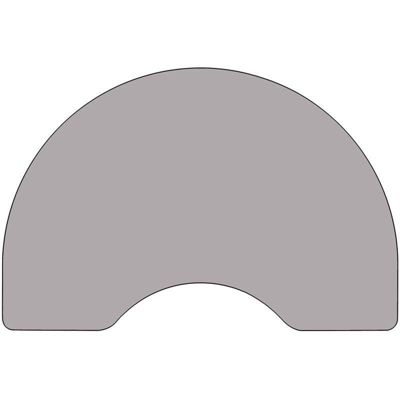 Flash Furniture 48''W x 96''L Kidney Grey Thermal Laminate Activity Table - Height Adjustable Short Legs image number 1