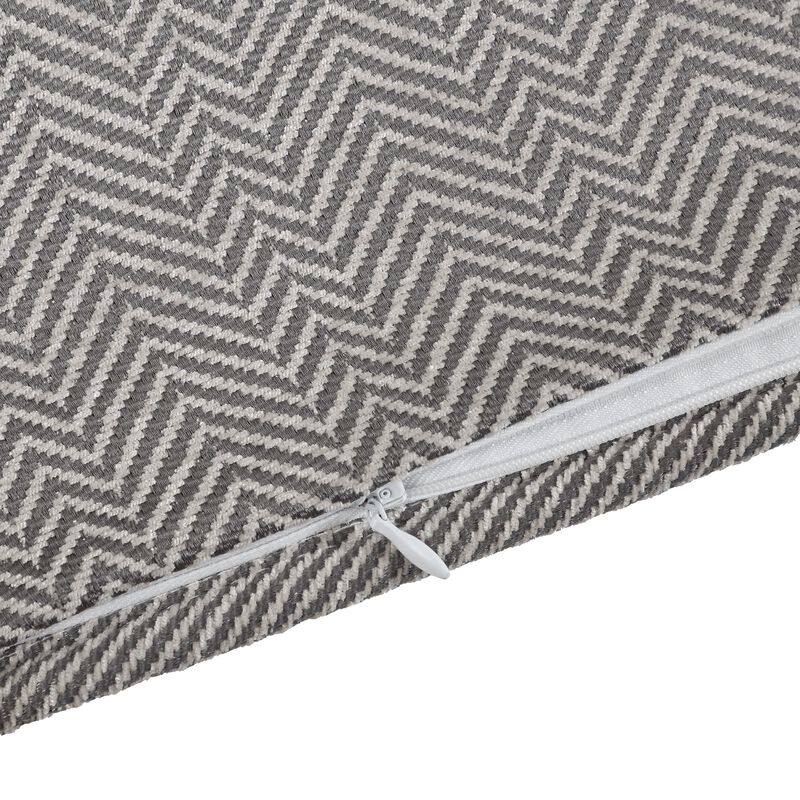Chenille Herringbone Queen Taupe Duvet Cover Set image number 4