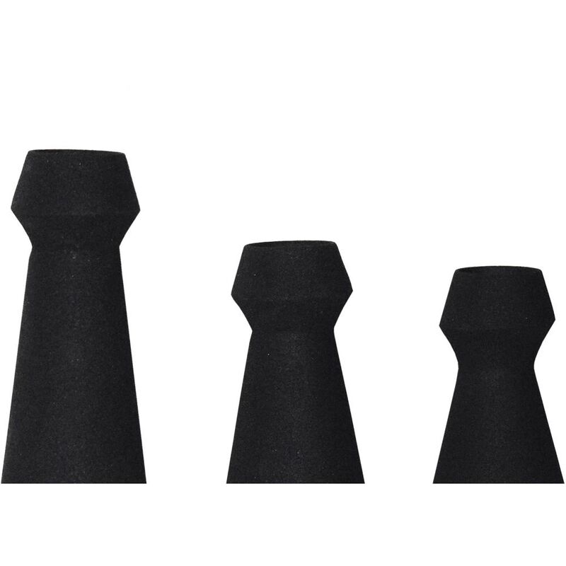 Renwil GRANFELD Textured Matte Black SET OF 3 VASES