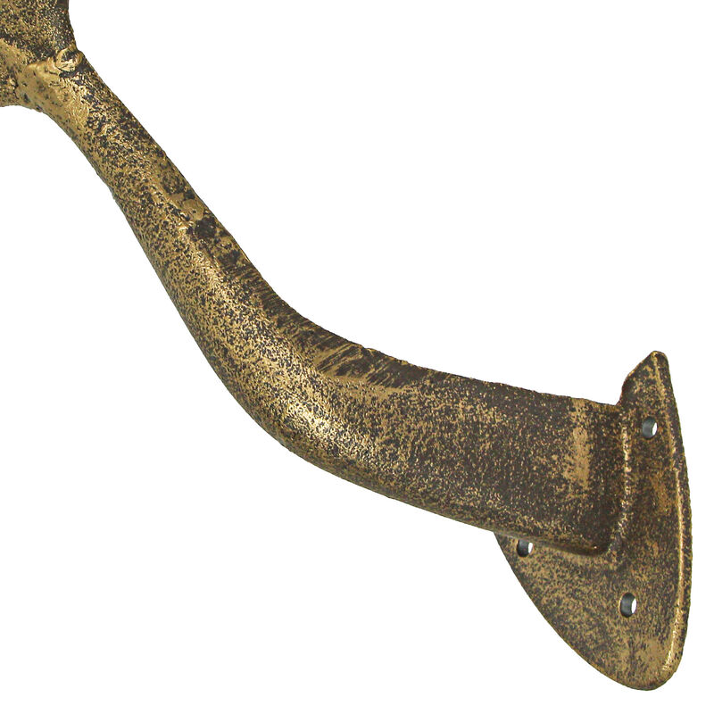 Bronze Finish Cast Iron Whale Tail Decorative Garden Hose Wall Hook Home Storage image number 3