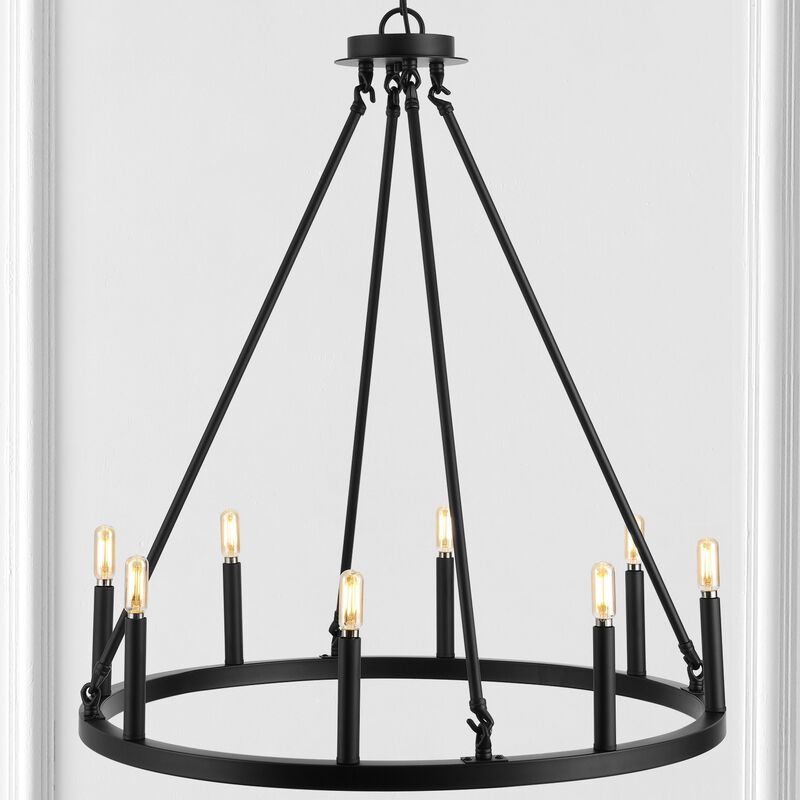 Oberto Ring Iron Rustic Farmhouse LED Chandelier