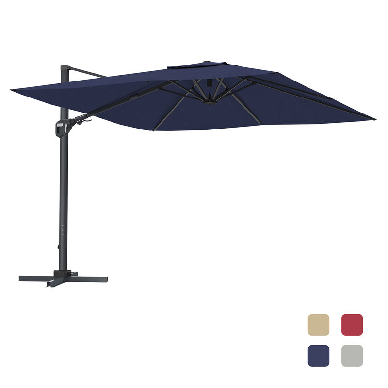11ft Cantilever Patio Umbrella Square Umbrella Outdoor Patio Offset Patio Umbrella Large Outdoor Umbrella Pool Umbrella for Backyard Garden Deck Pool11ft Cantilever Patio Umbrella Square Umbrella Outdoor Patio Offset Patio Umbrella Large Outdoor Umbrella Pool Umbrella for Backyard（Without Base） image number 1
