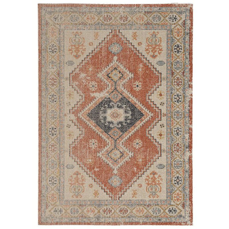 Linon Great Zero Lofton Ivory & Rust, Rug