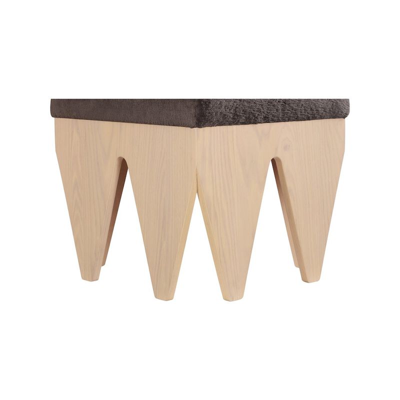 Meridian Furniture Altair Brown Velour Fur Fabric Bench