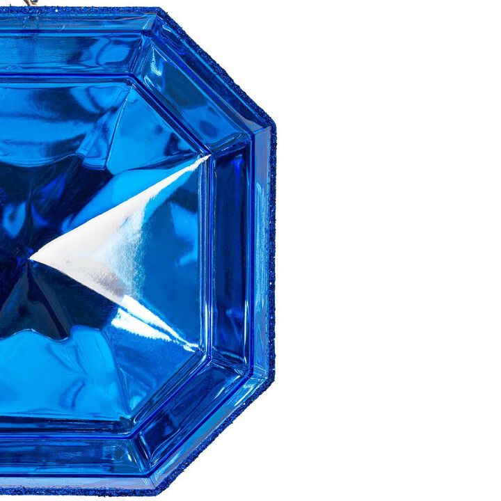 Vickerman 4-5" Blue Jewel Glitter Ornament Assorted, Includes 4 Pieces per Bag
