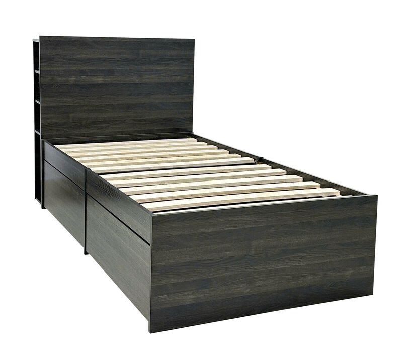 Robin Twin Storage Bed in Dark Gray