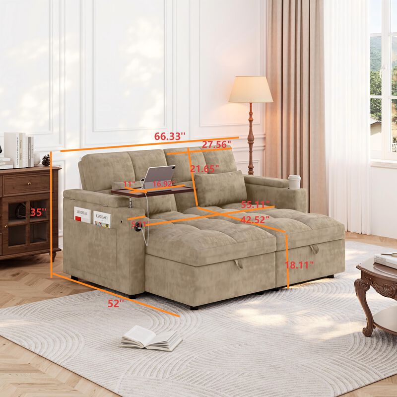 Liswef Modular Sleeper Sofa image number 9