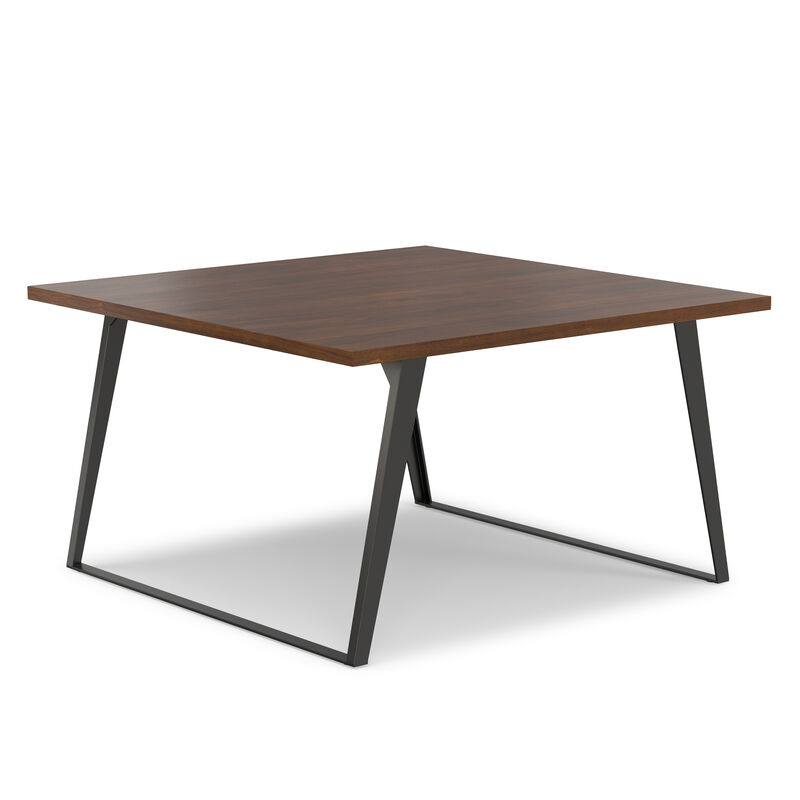 Lowry 54 inch x 54 inch Square Modern Industrial Square Dining Table in Walnut Veneer image number 8